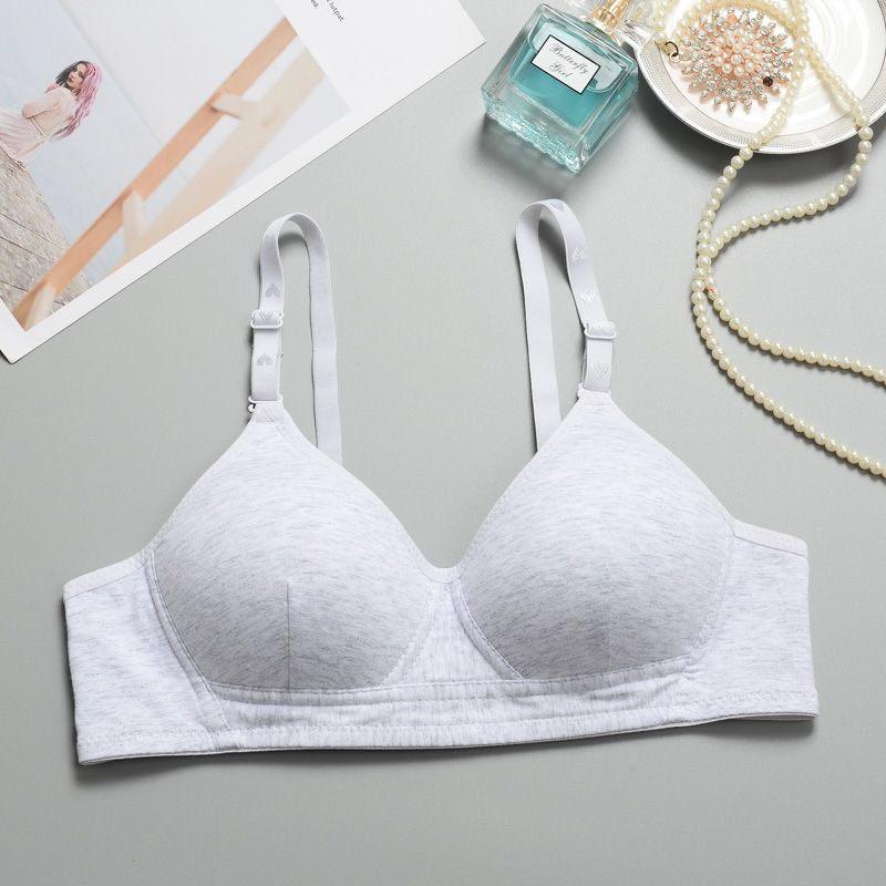 Girls Underwear Women's Cotton Bra No Rim College Student High School Girls Bra Gathering Thin Development Bra