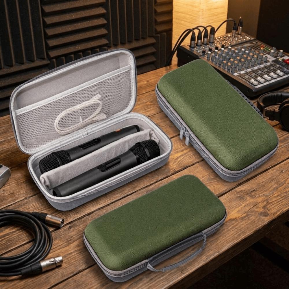 Hard Shell Wireless Microphone Case Water-Resistant Mic Travel Bag Shockproof Case Business Trip