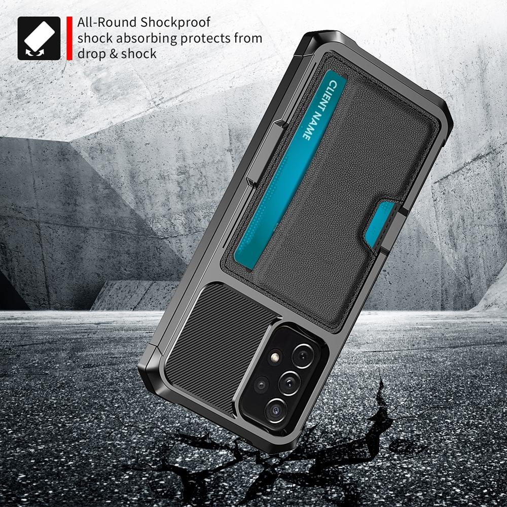 Для Samsung Galaxy A12 A52 A72 A13 A33 A53 A73 A14 A34 A54 A35 A55 A36 A56 4G 5G чехол роскошный PU кожаный встроенный держатель для карт противоударный задняя крышка
