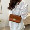 Stylish Urban Chic Small Crossbody Bag Retro Fashion Pu Leather With Lock Closure