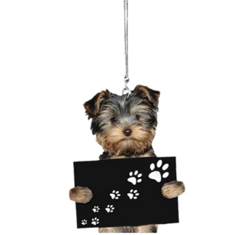 2D милый кот щенок автомобиль подвесной каменный котенок собака имитация модели креативный декор интерьера автомобиля животное акриловый кулон детская игрушка в подарок