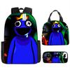 Rainbow Friends School Bag Rainbow Friends Backpack Three-piece Set for Elementary School Students Large Capacity Cartoon Computer Bag