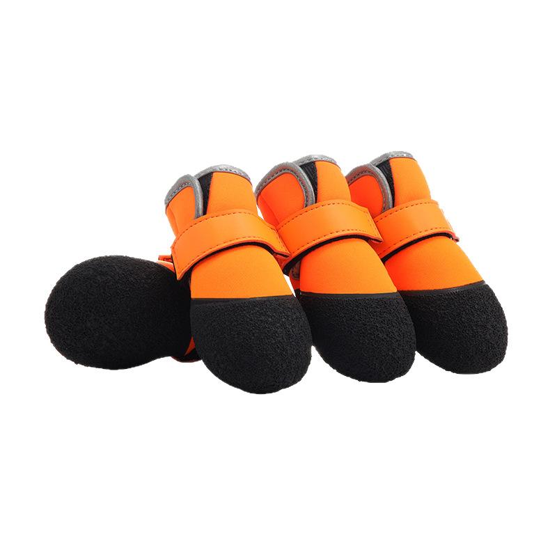 Pet outdoor protective shoes do not fall off the heel, waterproof, non-slip and anti-dirty winter warm soft-soled dog shoes