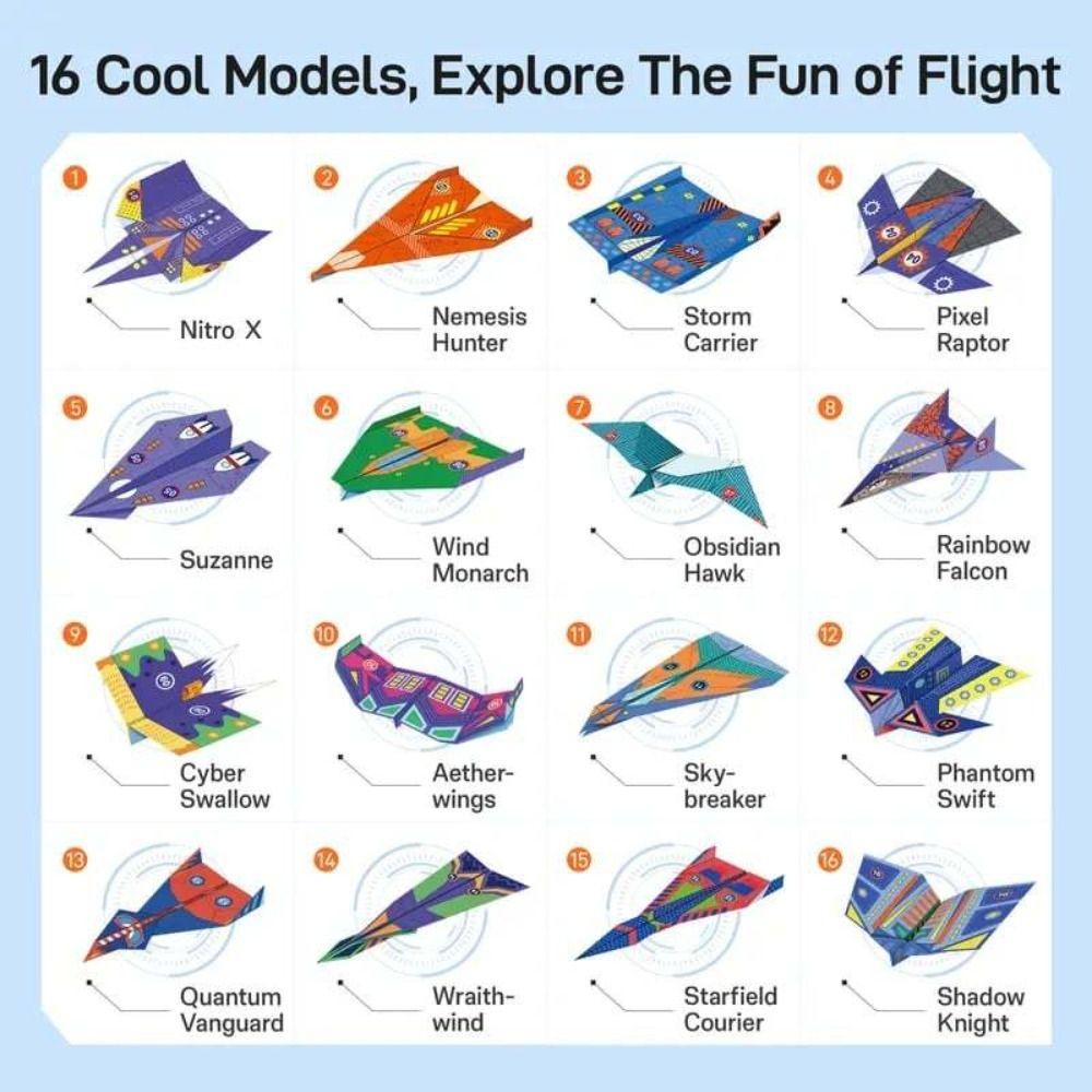 Paper Handmade Airplane Origami Art Learning Versatile Paper Aircraft Toy Parent-child interaction