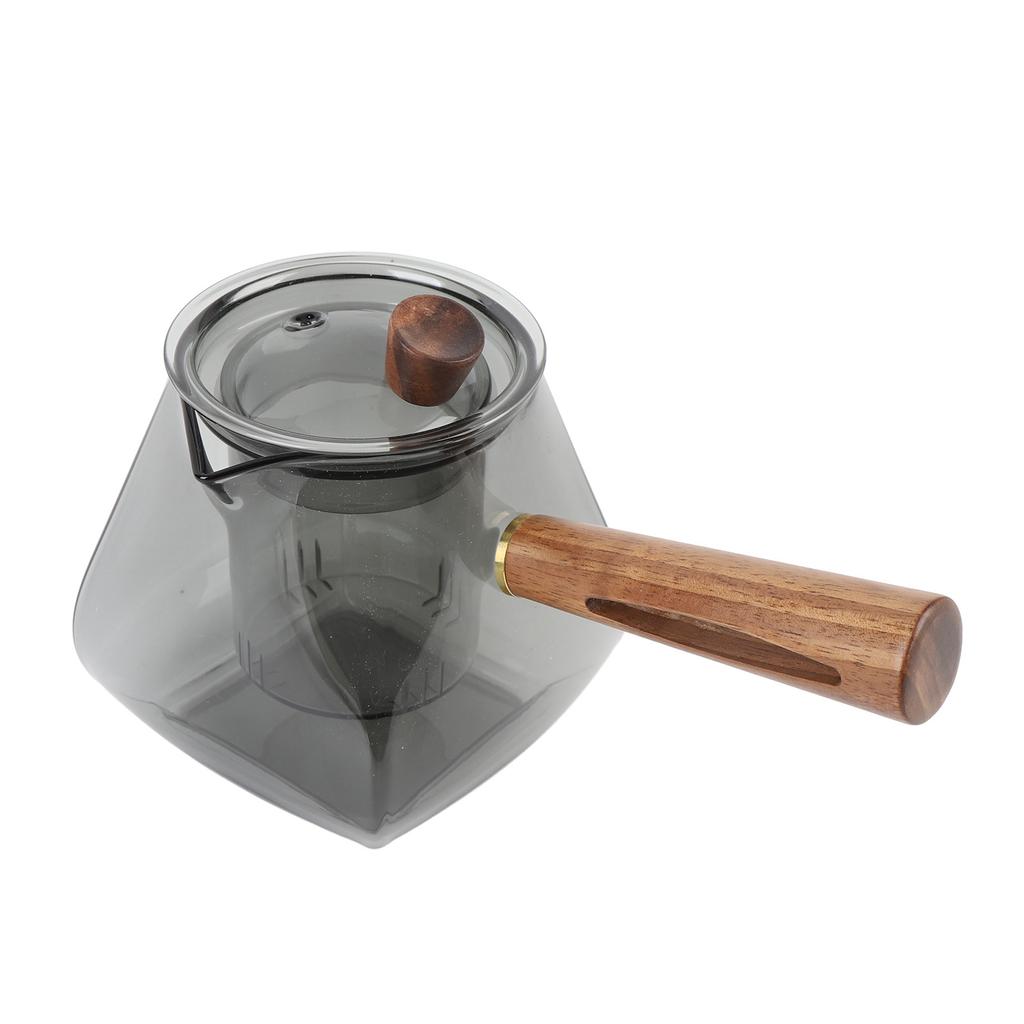 Чайник для разделения воды 500 мл Стеклянный чайник для заваривания чая с деревянной боковой ручкой Съемный инфузор для электрической керамической плиты