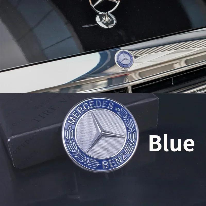 UBLNQ1 C200 E200 For Mercedes Benz 38mm 42mm ABS Car Hood Sticker Car Front Grilled Cover Emblem Accessory for Mercedes Benz W203 W204