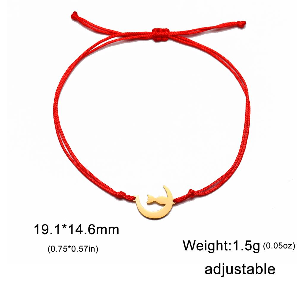 Cazador Cute Cat Kitten Charm Bracelet for Women Stainless Steel Animal Wax Rope Hand Bracelet Jewelry Mother's Day Gift 2026