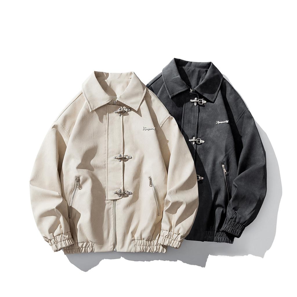 Осень и зима Новая мужская куртка High Street Куртка Британский стиль Корейский стиль Свободная повседневная Красивая кожаная куртка