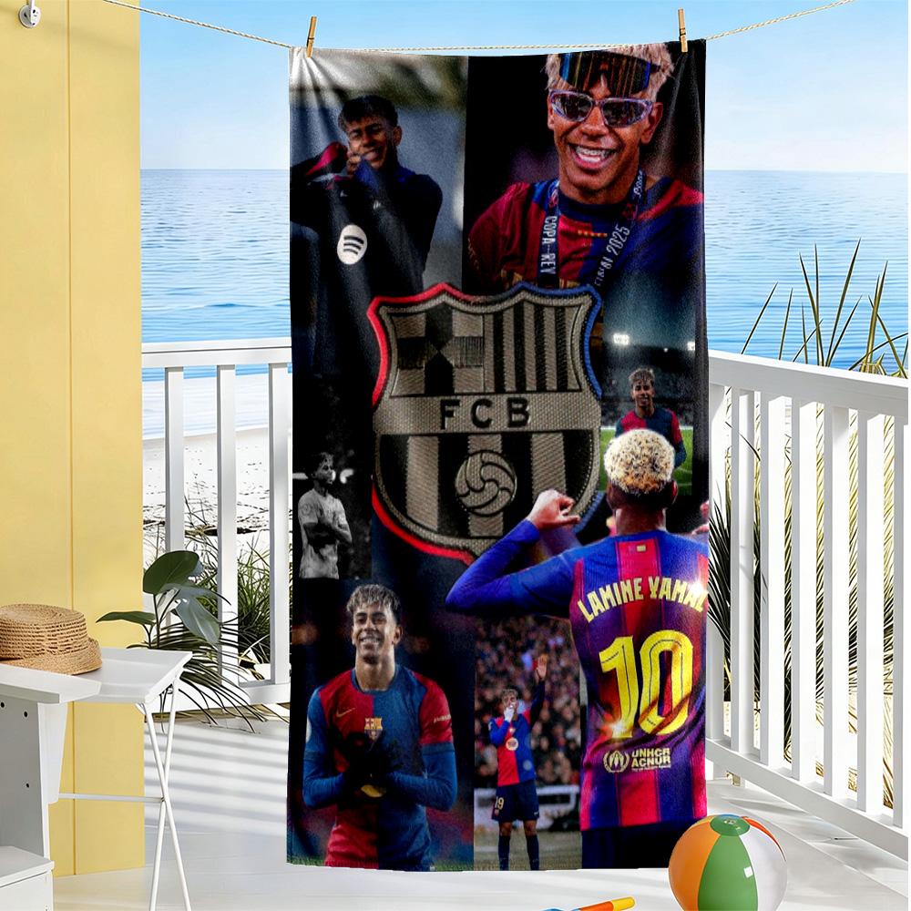Yamal Barcelona Debut Beach Towel Quick-Dry Soft Microfiber Comfortable Lightweight