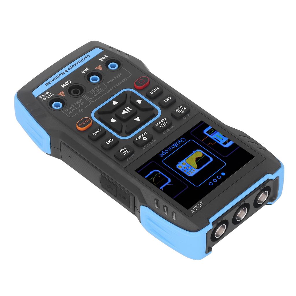 Осциллограф-мультиметр, генератор сигналов, 3 в 1, двухканальный, 2,8-дюймовый HD ЖК-цифровой дисплей