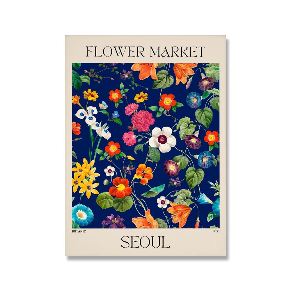 Цветочный рынок Париж Лондон печать плакатов винтажная ботаническая картина на холсте с растениями абстрактная настенная живопись скандинавская картина для гостиной