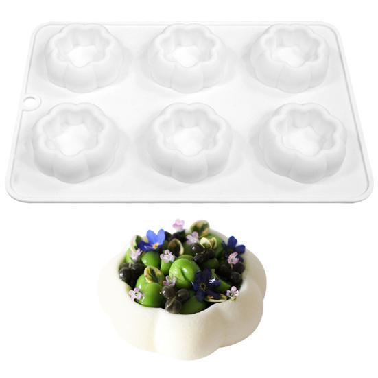 Mousse Cake Mold Food Grade BPA Free Heat-Resistant Dishwasher Safe 6-Cavity DIY Fondant Chocolate Mold