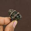Natural Rough Labradorite Gemstone Handmade Copper Wire Wrap Ring Size 4 O6n51
