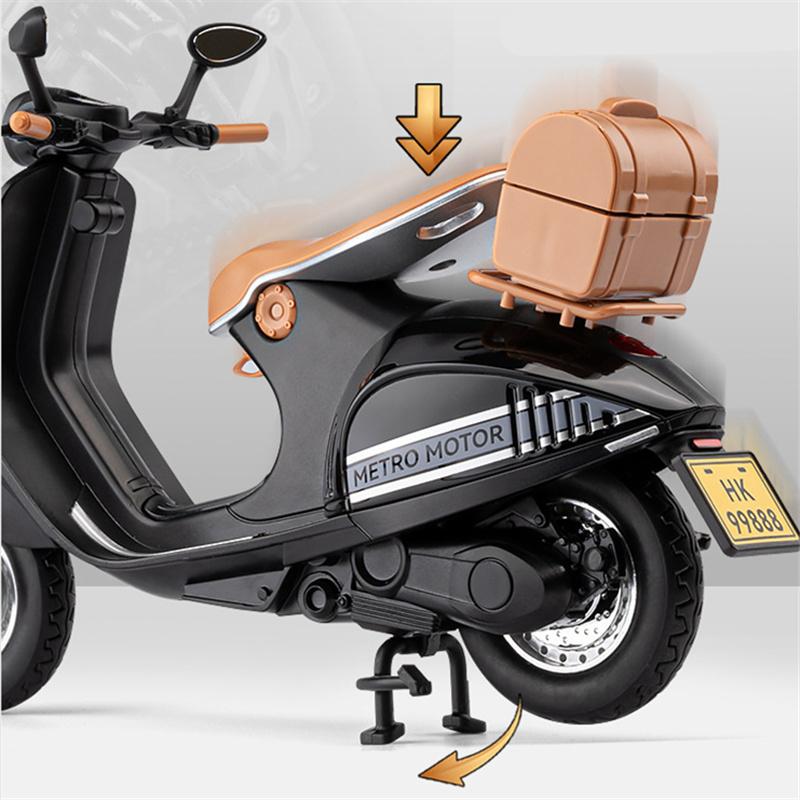 1/12 масштаб Vespa 946 сплав классическая модель мотоцикла для отдыха литые металлические уличные ретро-модели мотоциклов звук и свет детская игрушка подарок