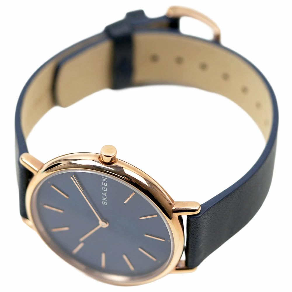 Часы Skagen SIGNATUR SKW2731 Синий циферблат Розовое золото 36 мм Женские Перламутр