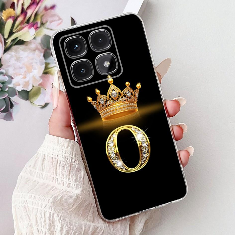 Для Xiaomi 14T Pro 5G Чехол Роскошные Буквы Короны Мягкий Силикон Чехол для Телефона Пары Для Xiaomi 14T Mi14T 14TPro 2024 Защитные Оболочки