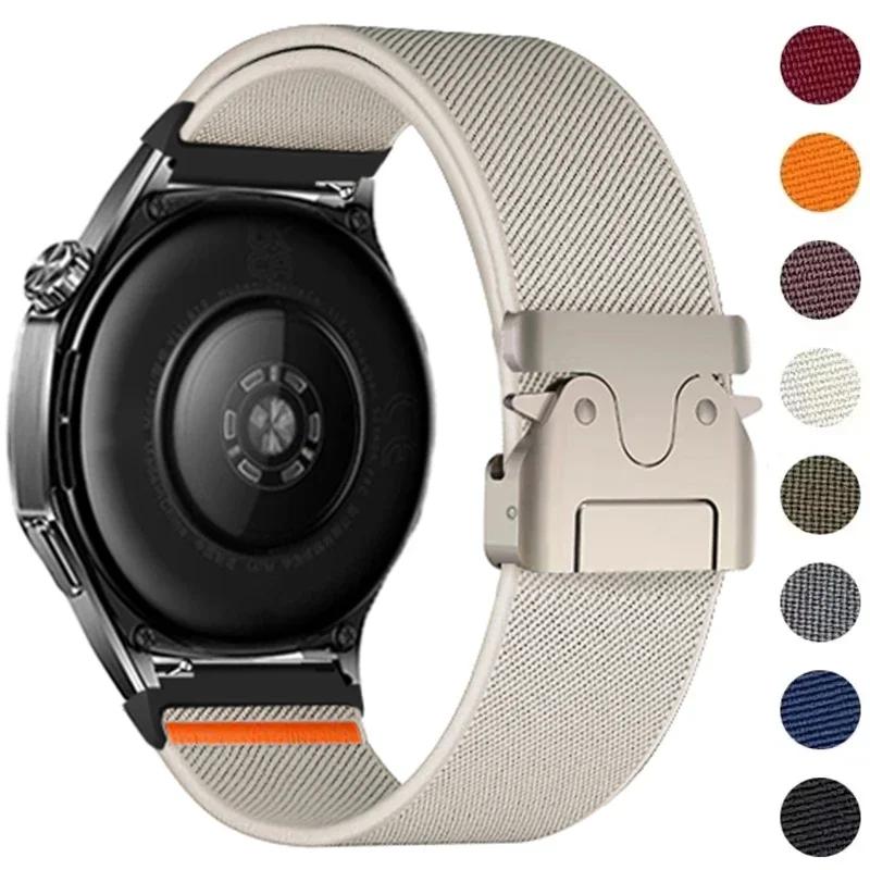 Нейлоновый ремешок 20 мм для Samsung Galaxy Watch 7 6 5 4 40 мм 44 мм 6Classic 47 мм Эластичный ремешок 22 мм для Huawei Watch GT5 3 4Pro Браслет