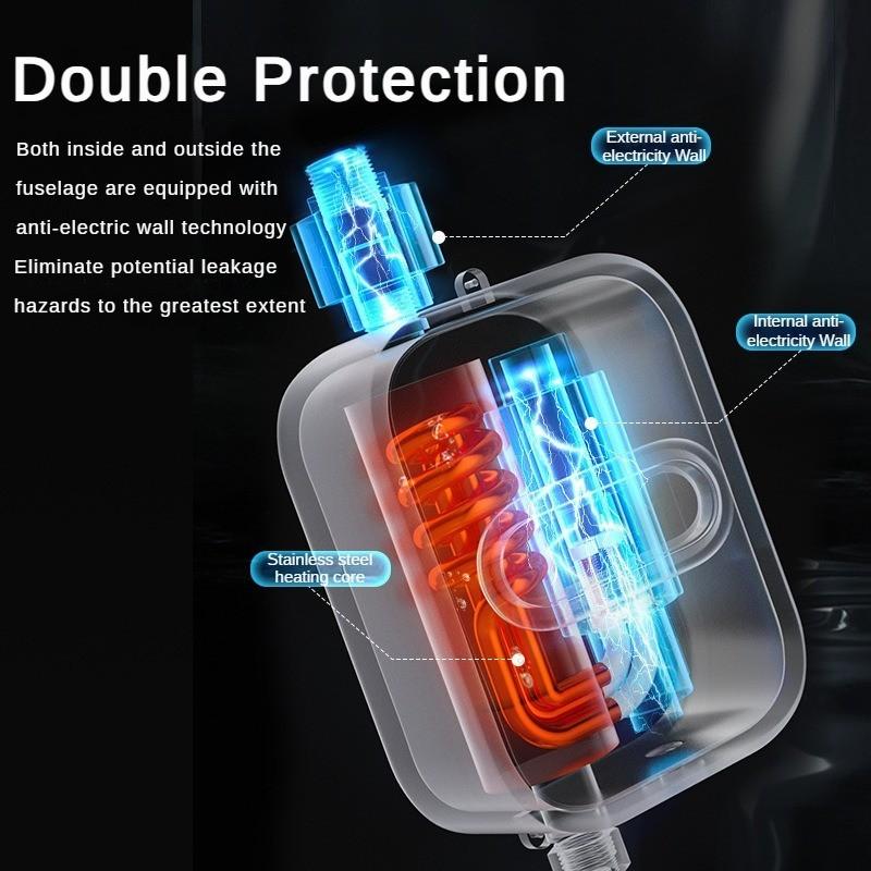 3000W Household Instant Electric Water Heater Bathroom Digital Digital Display Showerhead Three Second Fast Heating Mini Water Heater