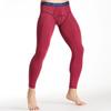 Men's Mid-Waist Thermal Leggings - Slim Fit, Solid Color, Autumn/Winter Collection
