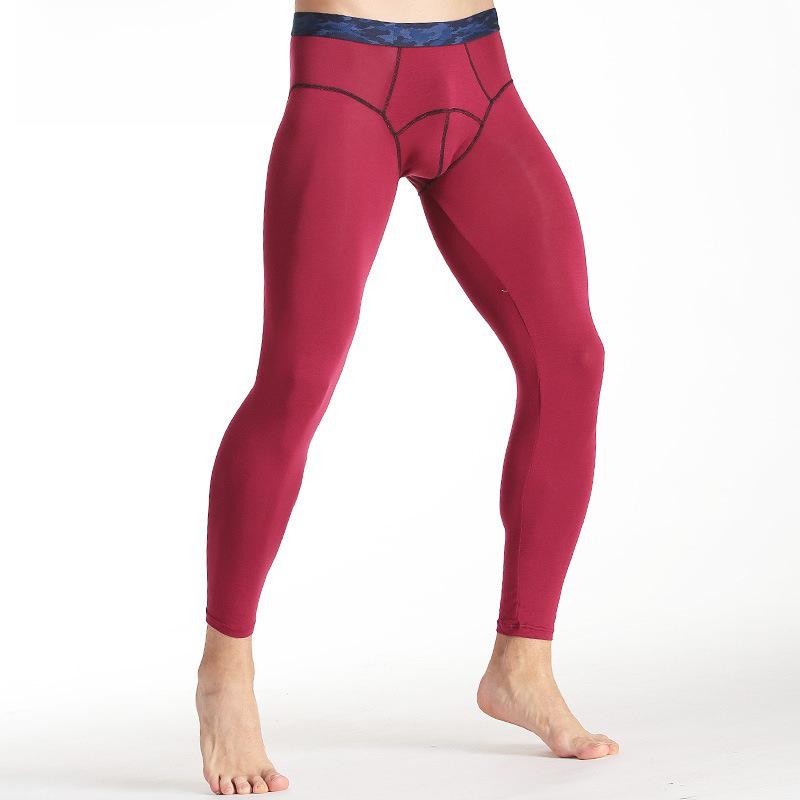 Мужские термолеггинсы со средней посадкой — облегающий крой, однотонный, коллекция осень/зима