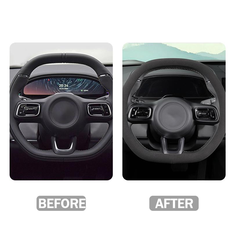 For ZEEKR 7X 2025+ Steering Wheel Cover Non-slip Black Soft All-Season Use Upgrade Interior Car Accessories 1pcs