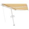 Retractable Awning - vidaXL - 3069518 - Yellow and White - 350x250 Cm - Manual