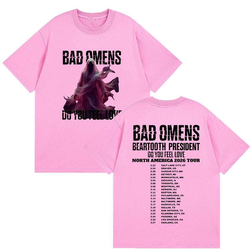 Bad Omens Тур Do You Feel Love 2026 Печатные Футболки Мужские Женские Ретро Оверсайз Хлопковая Футболка Классическая Панк Готическая Одежда Футболка