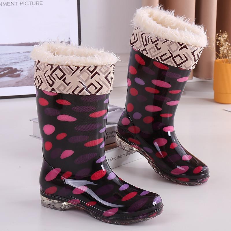 Fashion Outer Wear Medium Tube Waterproof Shoes Rain Shoes Rain Boots Women's Summer Kitchen Work Rubber Shoes Adult Treading Overshoes Non-slip