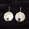 Peridot Gemstone 925 Sterling Silver Women Jewelry Handmade Hook Earrings 1.73" EE-176-17