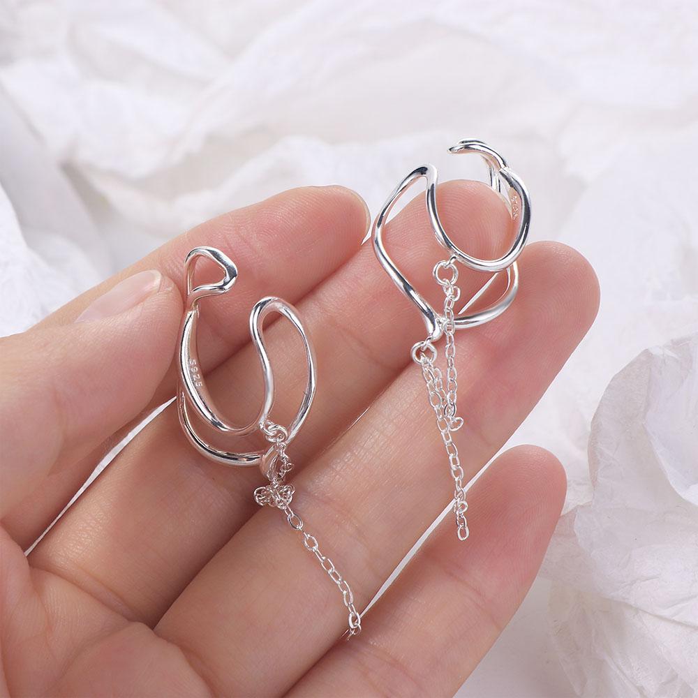 Кисточка нерегулярная форма C панк клипсы на серьги женские клипсы для ушей висячие серьги корейские серьги-манжеты