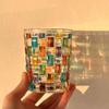 European-Style Coulorful Lines Hand-Painted Lines Woven Crystal Glass Stained Glass Juice Cup Whiskey Glass Personalise Gift