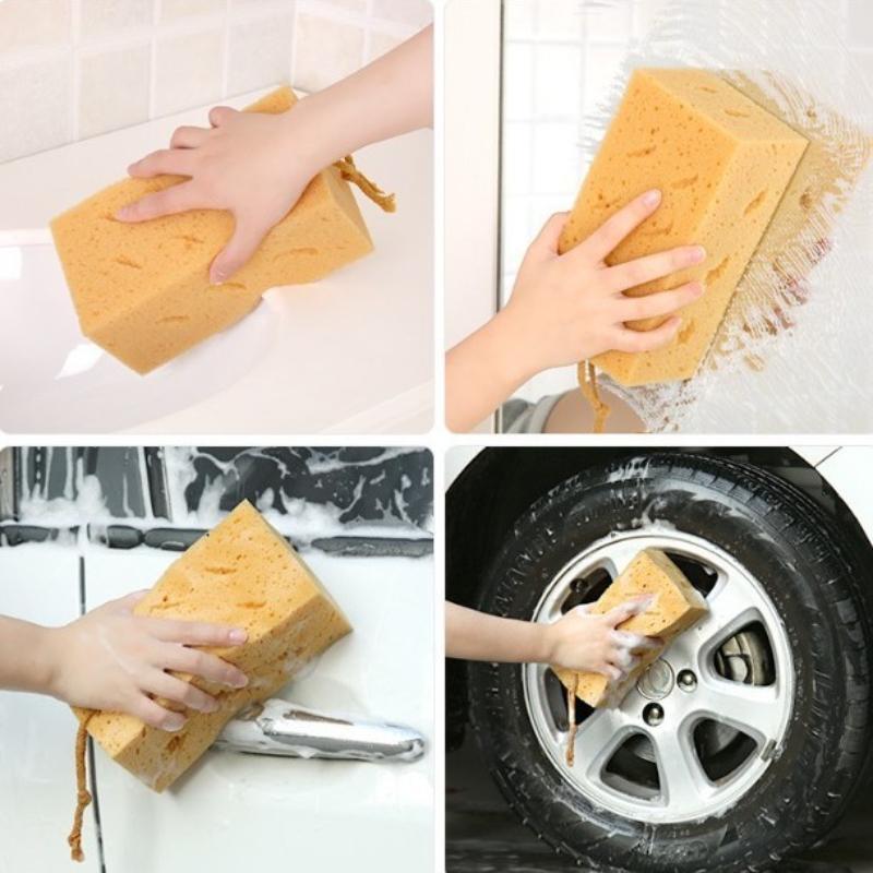 Car Wash Sponge Large Cross Cut Soft Foam Grid Super Absorbent Sponge Easy Grip Non Scratch Car Cleaning Tools Auto Accessories