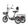 Cysum T1Pro Folding Electric Cargo With Basket Tricycle 350W 48V22Ah Electric BIcycle 16 Inch Tire 3wheel Electric Bike City E-Bike