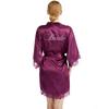 Women's high-end diamond-encrusted Bride lace cardigan wedding robe, European and American style silk bridal makeup morning robe