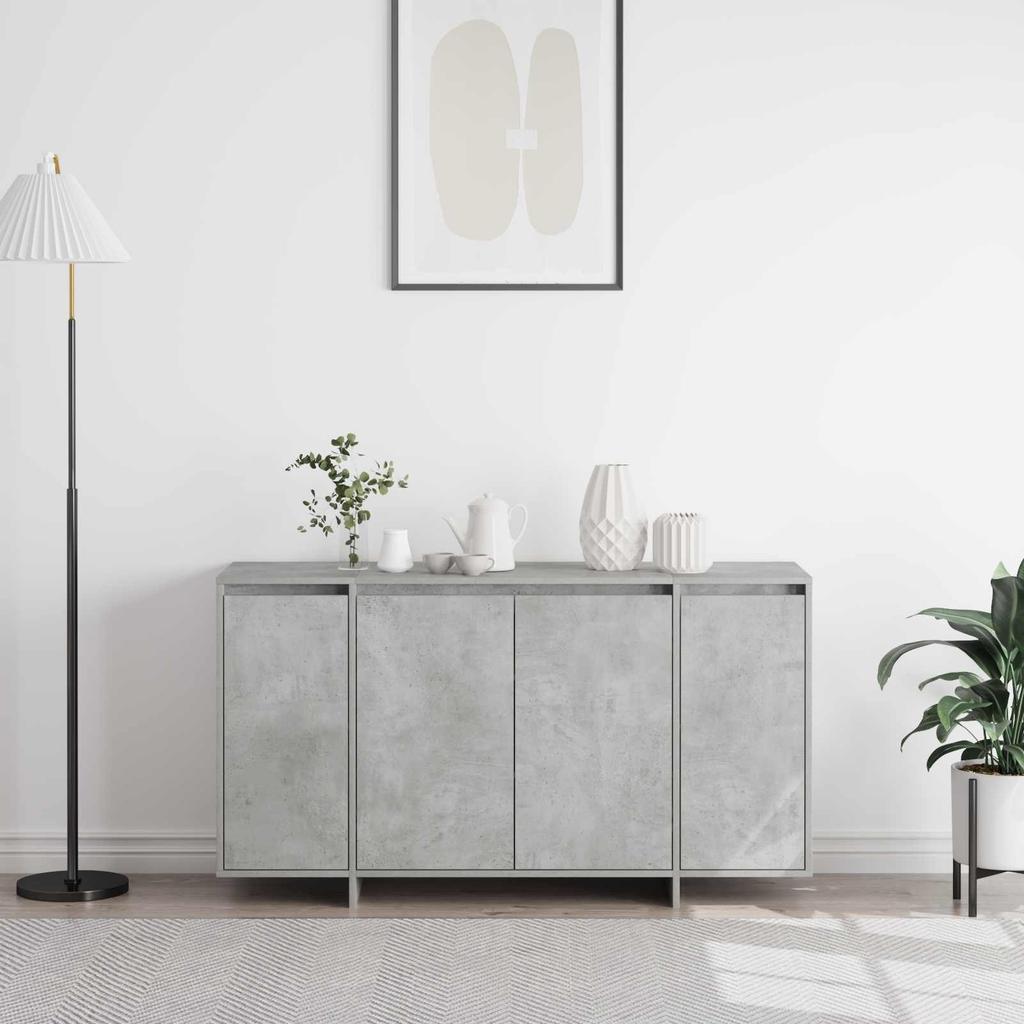 Sideboard Concrete Gray 135 x 41 x 75 cm Particleboard
