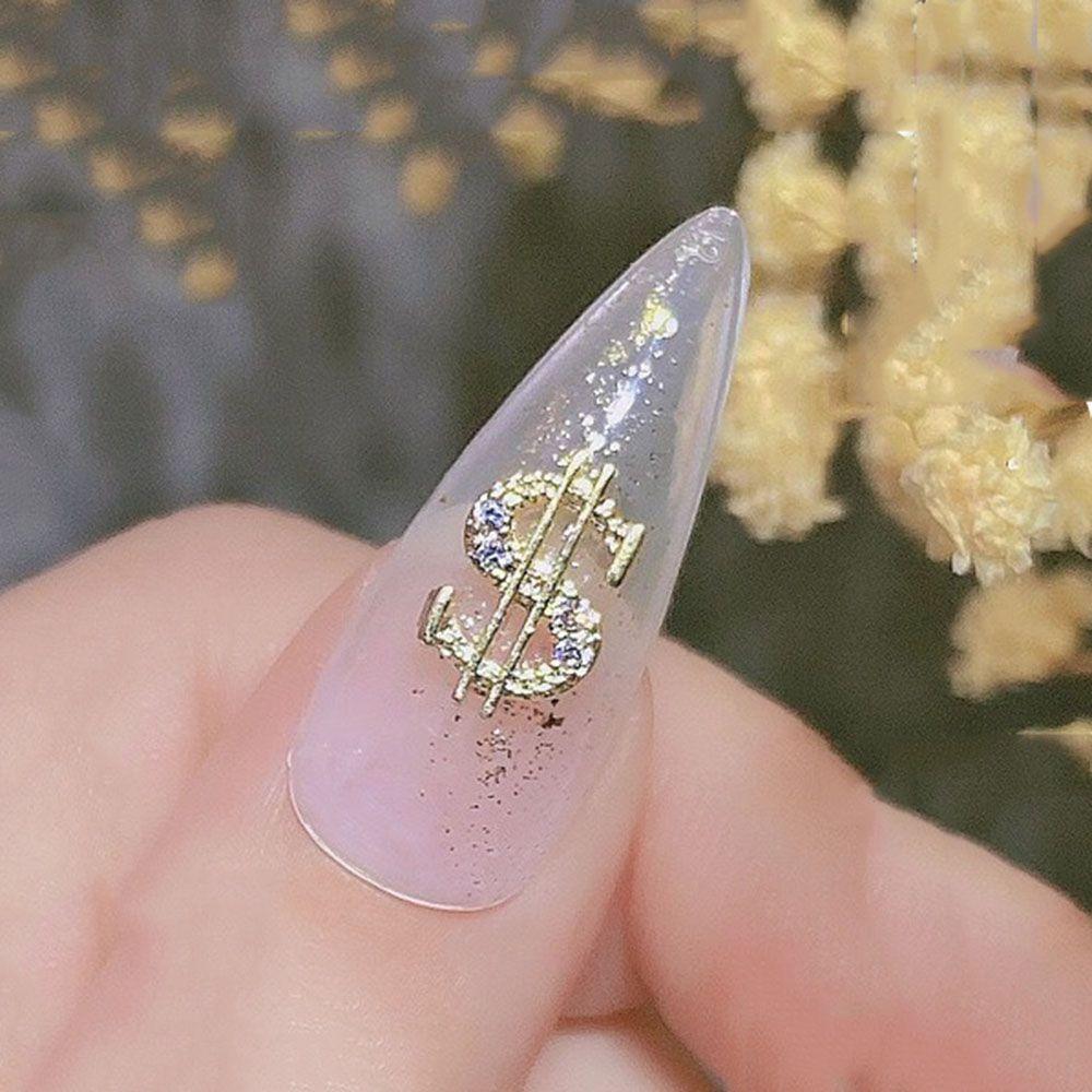 3D Money Coin Design Dollar Nail Art Decorations Nail Art Rhinestone DIY Nail Jewelry Manicure