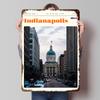 Indianapolis Indiana Travel Tinplate Poster Custom Wall Art Vintage Metal Signs Retro Tin Plaque for Room Decoration Desk Decor