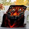 1pc tiger print Outdoor Flannel Blanket Soft Warm All-Season Throw for Sofa Bed Car Camping Office, Cozy Gift Idea1142S