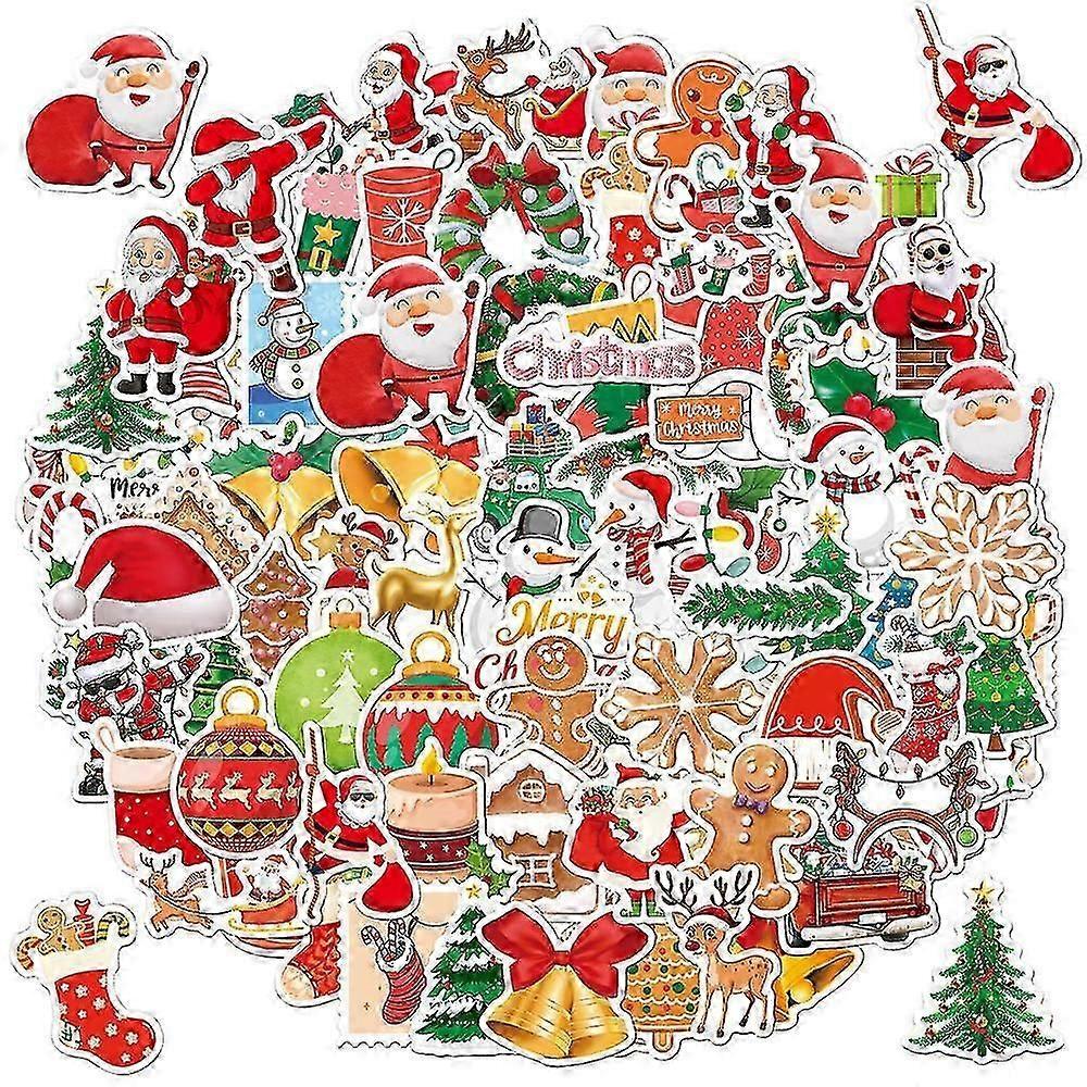 100 Christmas Stickers with Santa and Reindeer for Festive UK DIY Decorations