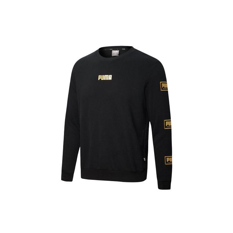 PUMA Sweatshirts Men's Black Crew Neck Moderate Regular 586348-01