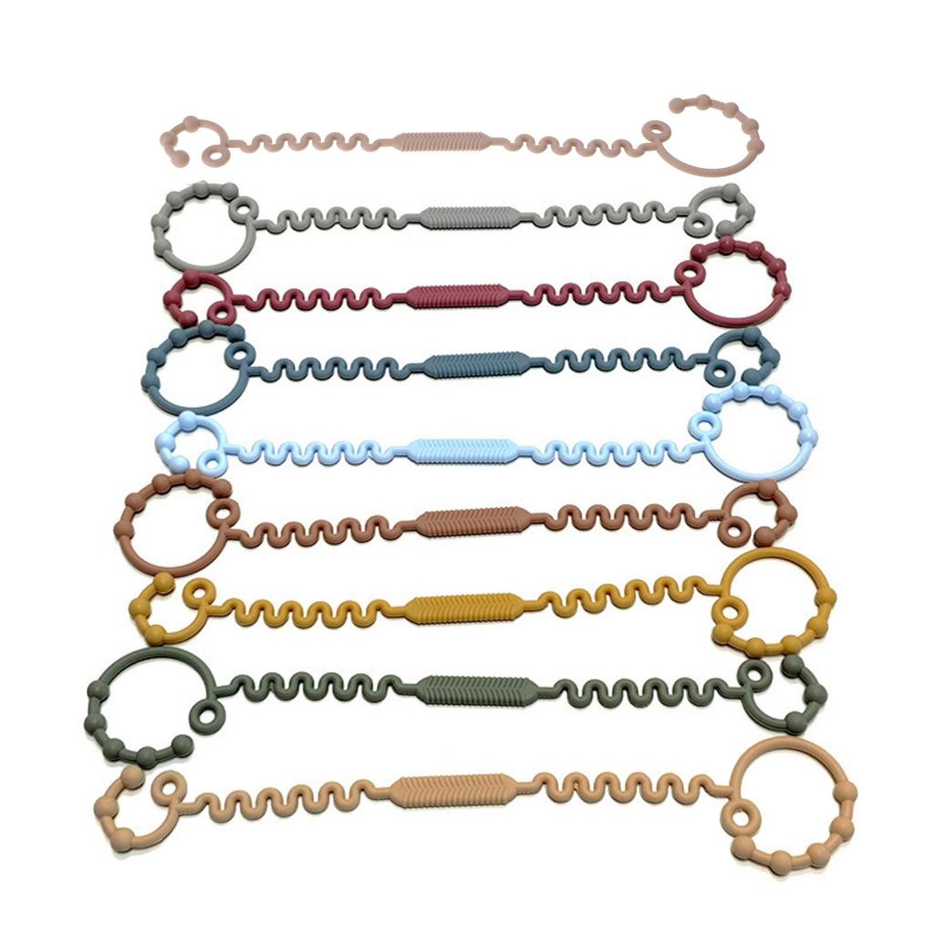 Food Grade Silicone Teether Hold Cup Catcher Toy Seat Belts Drinking Cup Holder Strap for Pushchair High Chair Car Seat