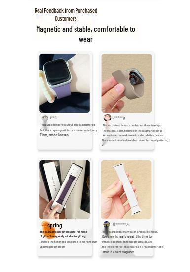 Силиконовый ремешок для Apple Watch Series S7-S11, Новый SE, с узором личи - Магнитная застежка, Спортивный и удобный