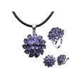 925 Sterling Silver Natural Blue Iolite Jewelry Set Natural Gemstone Pendant Earring Ring Fine Jewelry Ring Earring for Women Mom Nice Gift