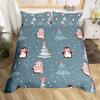 Cute Penguin Duvet Cover Animal Pattern Bedding Collection Comforter Cover For Boys Girls Kids Room Decor Full Size With 2 Pillow Case