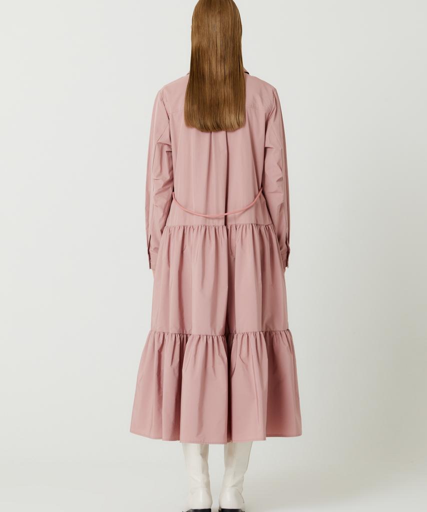 The Studio K Shirred Shirt Long Dress (Pink)