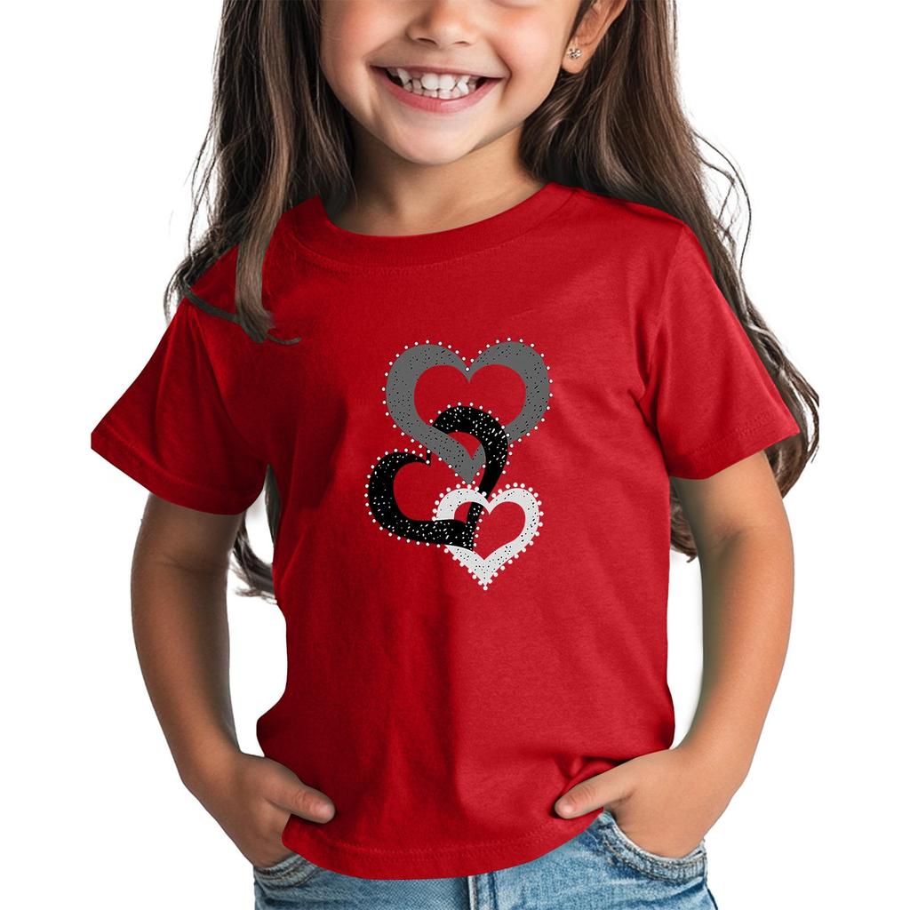 Рубашка на День святого Валентина для малышей, девочек и мальчиков, милые футболки с сердечками, детские футболки на День святого Валентина