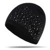 Rhinestone Decor Knitted Hat Stylish & Shiny Beanies Hat Casual Winter Fall Hat  Outdoor Streetwear