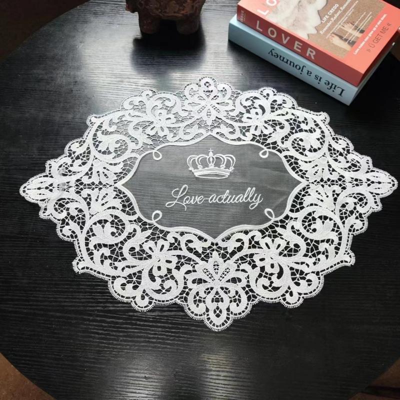 НОВАЯ Изысканная овальная вышитая лоскутная скатерть для спальни, балкона, кофейного круглого столика, украшения для рождественской свадебной вечеринки