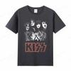 Vintage Kiss T Shirt Unisex Unisex Fashion Cotton T-shirt Punk Clothes O-Neck Tees Horror Harajuku Tops Rock Band Kiss Tshirt Boy