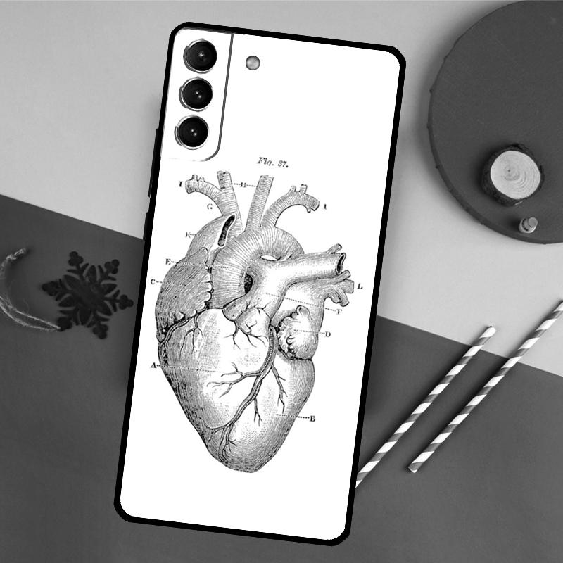 Чехол для телефона с анатомией человеческого сердца для Samsung Galaxy S26 S23 Ultra S20 S21 S22 S24 S25 Plus S10 S25 FE Задняя крышка